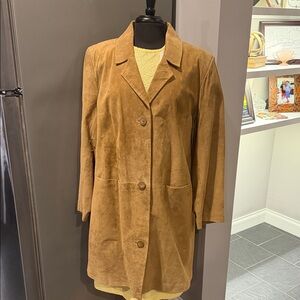 Bernardo Tan Suede Trench Coat